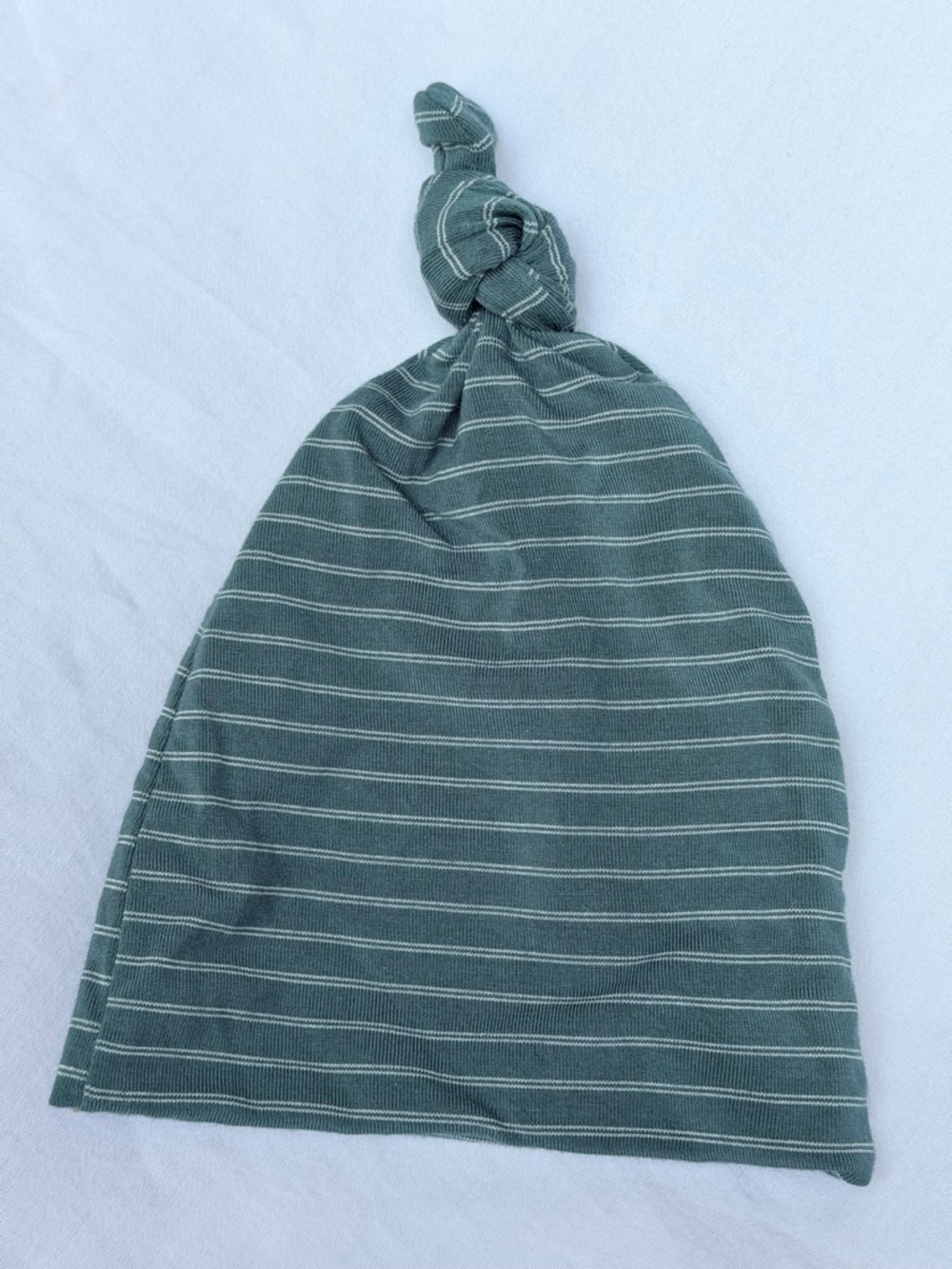 Lou Lou & Company Green and White Striped Knotted Baby Hat